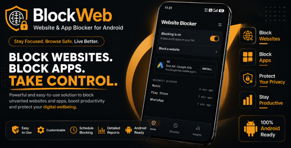 BlockWeb Website Blocker for Android with Ads