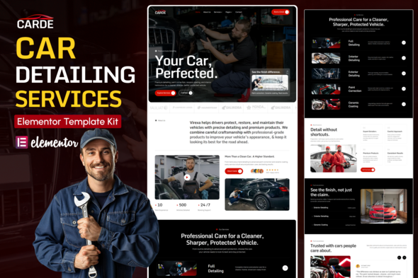 Carde – Car Detailing & Automotive Care Elementor Template Kit