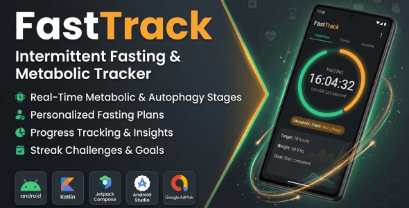 FastTrack Intermittent Fasting and Metabolic Tracker - Android App Template