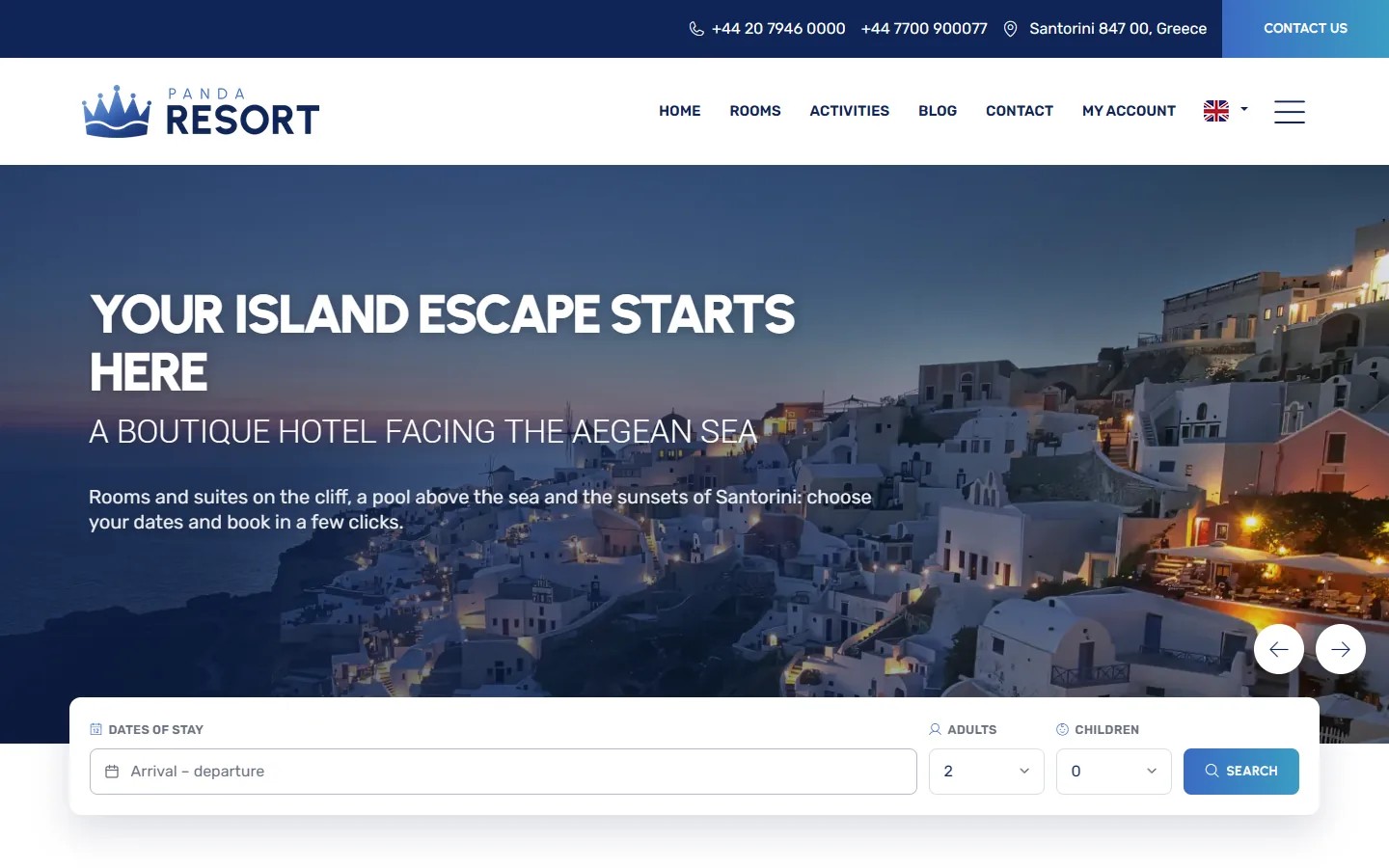 Panda Resort – Single Hotel Booking Add-on for Pandao CMS