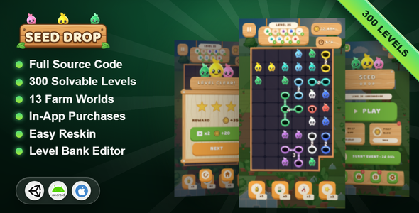Seed Drop Unity CompletePuzzle Game Template