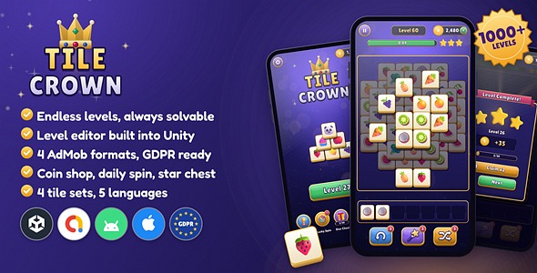 Tile Crown Triple Tile Match Game for Unity