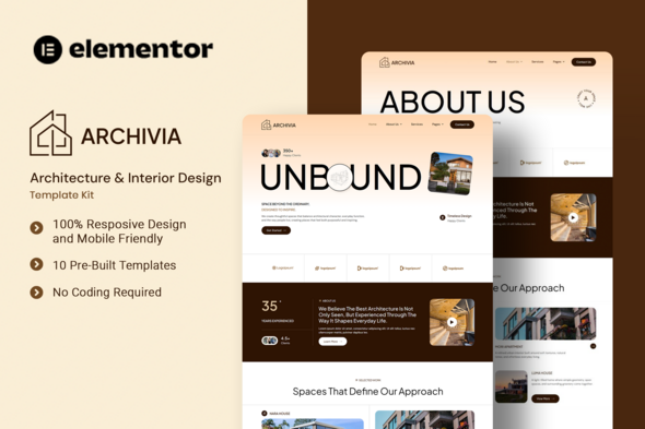 Archivia - Architecture & Interior Design Elementor Template Kit
