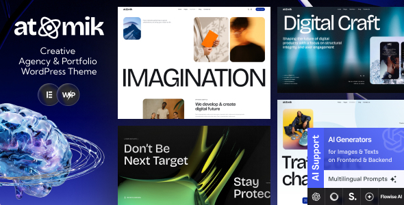 Atomik - 100% Atomic Elementor WordPress Theme for Creative Agency & Portfolio