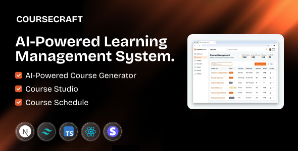 CourseCraft - AI Learning Management System Script for Next.js