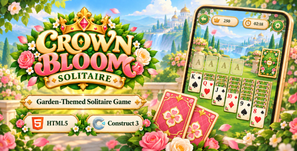 Crown Bloom Solitaire | Construct 3 HTML5 Game