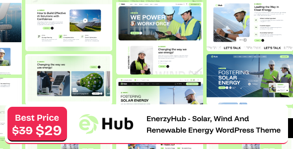 EnerzyHub- Solar, Wind and Renewable Energy WordPress Theme