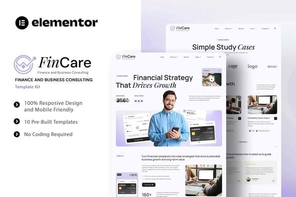 Fincare - Finance & Business Consulting Elementor Template Kit