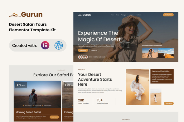 Gurun - Desert Safari Tours Elementor Template Kit