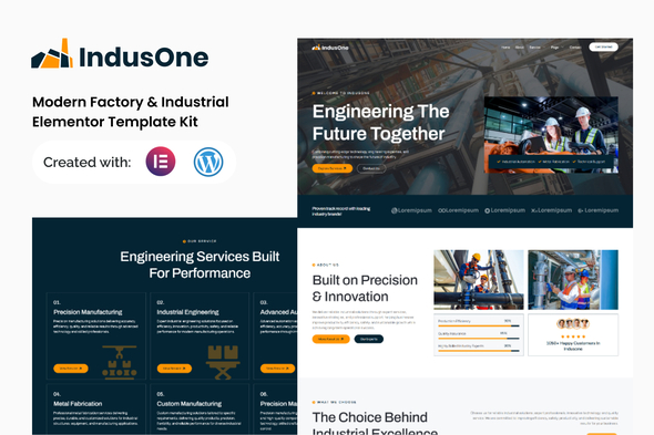Indusone - Modern Factory & Industrial Elementor Template Kit