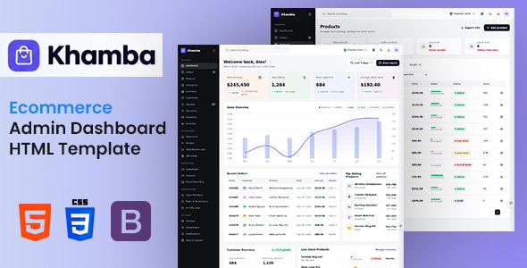 Khamba | Ecommerce Admin Dashboard HTML Template