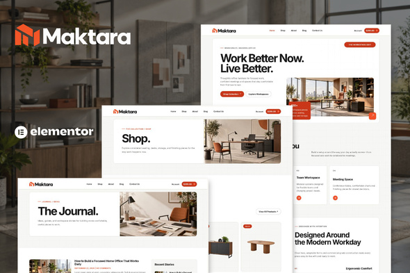 Maktara - Office Furniture & Workspace Store Elementor Pro Template Kit
