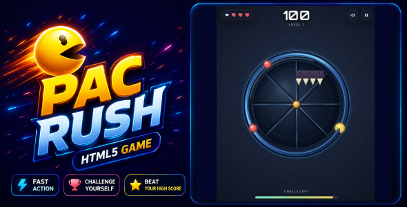 PacRush | Circular Survival and Collecting HTML5 Game