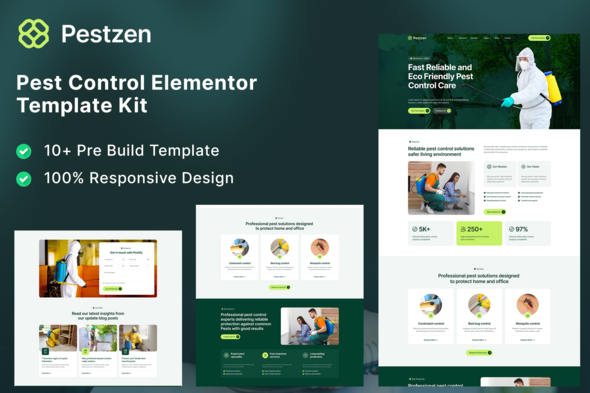 Pestzen – Pest Control Services Elementor Template Kit