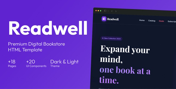 Readwell Books — Premium Digital Bookstore HTML Template