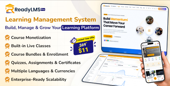 ReadyLMS Pro | Learning Management System With Website, Student App and Admin Dashboard