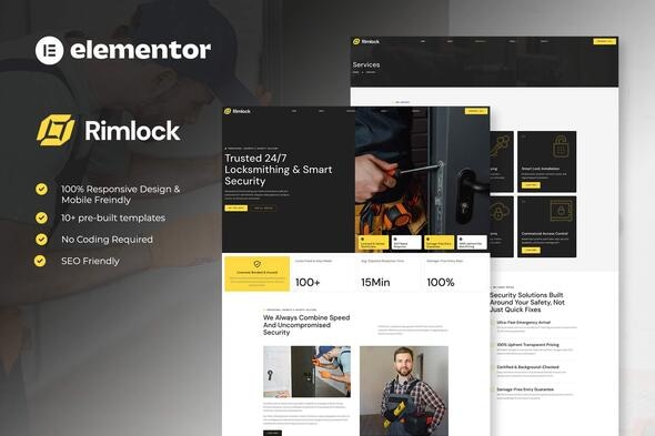 Rimlock - Locksmith & Key Maker Service Elementor Template Kit