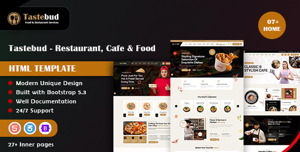 Tastebud - Restaurant, Cafe & Food HTML Template