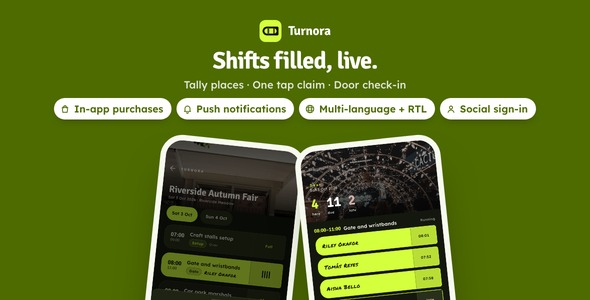 Turnora | Flutter Volunteer Shift Signup App with Firebase and Laravel Admin