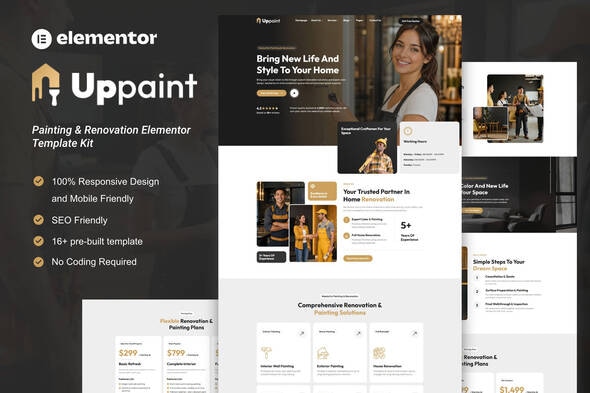 Uppaint - Painting & Renovation Elementor Template Kit