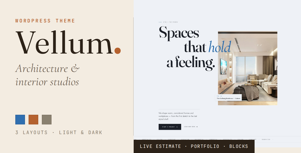 Vellum — Architecture & Interior Design Studio WordPress Theme